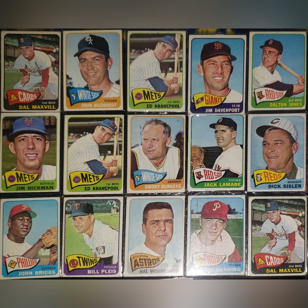 Vintage 1965 T.C.G. (TOPPS) BASEBALL CARDS